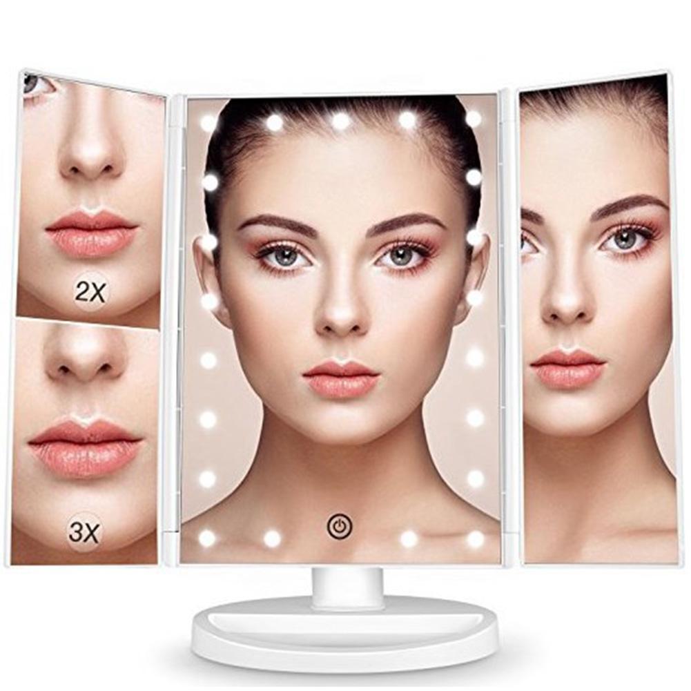3 Sides Folding Touch Screen Makeup Mirror 2X 3X Magnifying Desktop Mirror Lights white
3 Sides Folding Touch Screen Makeup Mirror 2X 3X Magnifying Desktop Mirror Lights white