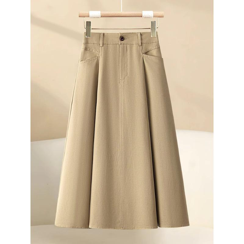 Khaki Midi A-Line Pleated Skirt for Women - Spring/Autumn 2025 Collection S, recommended for 85-100 jin
Khaki Midi A-Line Pleated Skirt for Women - Spring/Autumn 2025 Collection S, recommended for 85-100 jin