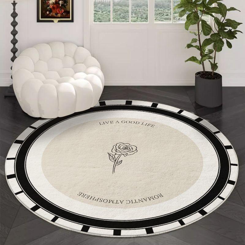 Black & White Round Rug – Floral Geometric Art Pattern, Elegant Luxury Soft Durable Floor Decor for Living Room Diameter 60cm
Black & White Round Rug – Floral Geometric Art Pattern, Elegant Luxury Soft Durable Floor Decor for Living Room Diameter 60cm