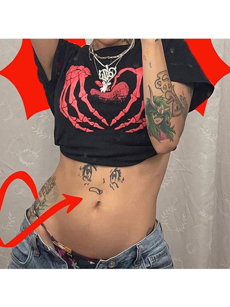 Черные укороченные топы с принтом Harajuku, женские летние топы в стиле панк, готики, винтажная уличная одежда с короткими рукавами в стиле хип-хоп, свободная повседневная женская футболка L чёрный
Черные укороченные топы с принтом Harajuku, женские летние топы в стиле панк, готики, винтажная уличная одежда с короткими рукавами в стиле хип-хоп, свободная повседневная женская футболка L чёрный