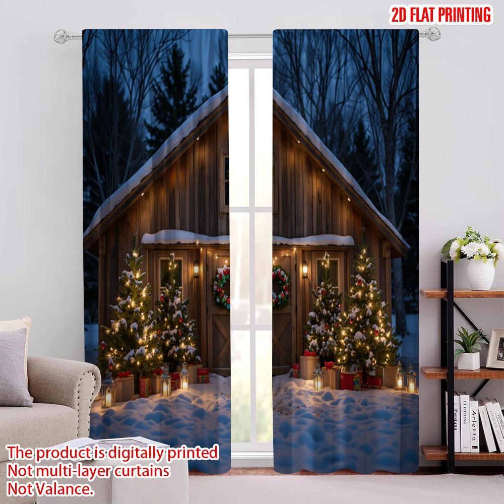 Flat Printing Christmas Window Curtains Winter Wonderland Versatile Polyester Fabric Without Electricity Set Of 2 Made W100*H70(CM)-Hooks&2PCS
Flat Printing Christmas Window Curtains Winter Wonderland Versatile Polyester Fabric Without Electricity Set Of 2 Made W100*H70(CM)-Hooks&2PCS
