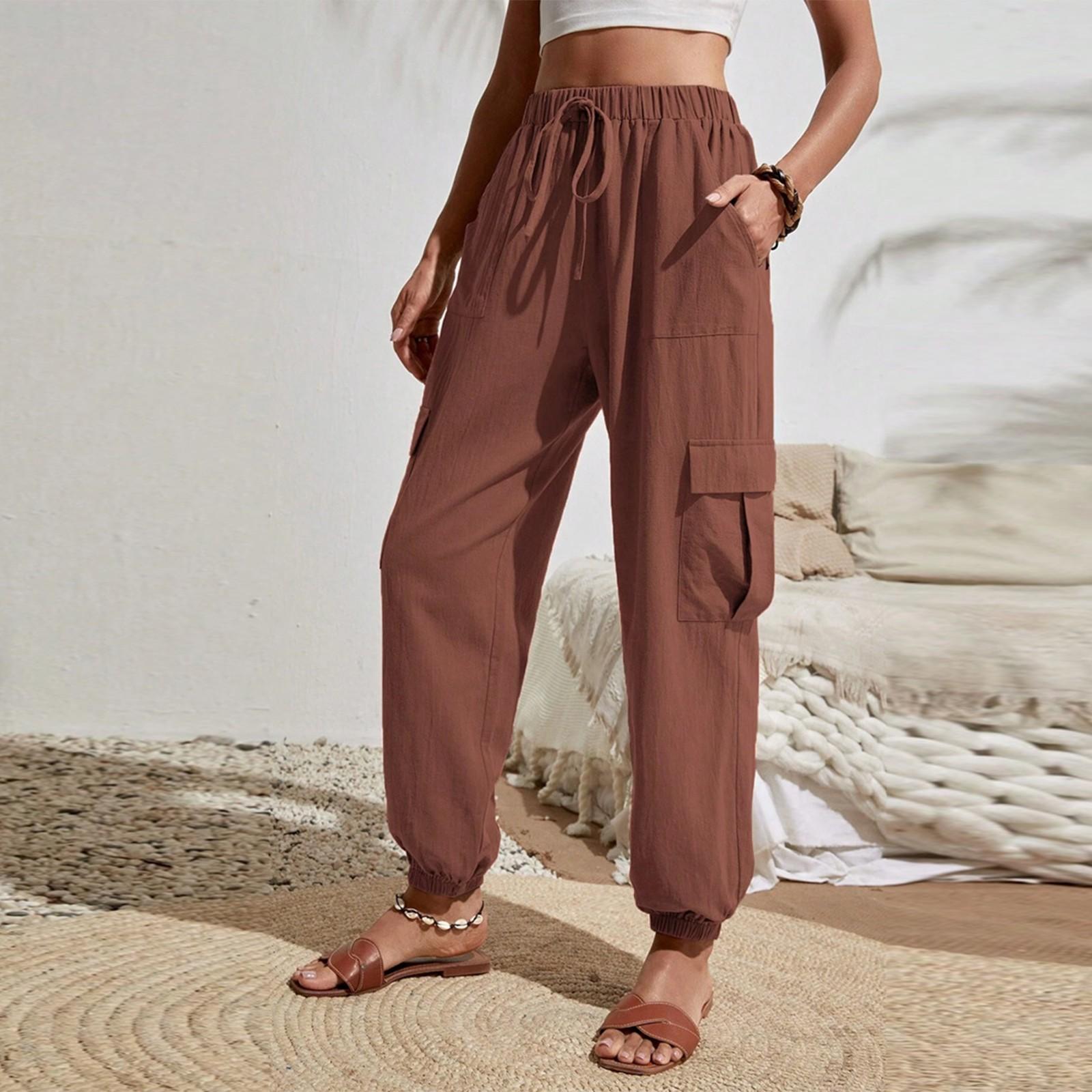 Women s Fashionable Solid Color Elastic Waist Pocket Versatile Casual Work Pants XL коричневий
Women s Fashionable Solid Color Elastic Waist Pocket Versatile Casual Work Pants XL коричневий