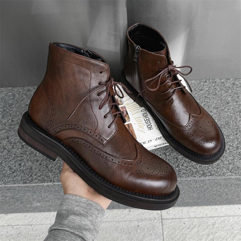 Ботинки-локомотивы Мужские ботинки на толстой подошве в стиле рабочей обуви Британский стиль круглый носок высокие кожаные ботинки с гравировкой Ботинки Мартин 14539-J 46 светло-коричневого
Ботинки-локомотивы Мужские ботинки на толстой подошве в стиле рабочей обуви Британский стиль круглый носок высокие кожаные ботинки с гравировкой Ботинки Мартин 14539-J 46 светло-коричневого