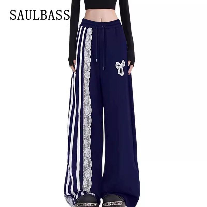 Повседневные женские брюки в стиле ретро с кружевом и бантом, полосатые спортивные брюки с высокой талией, модные и универсальные брюки для мытья полов S
Повседневные женские брюки в стиле ретро с кружевом и бантом, полосатые спортивные брюки с высокой талией, модные и универсальные брюки для мытья полов S