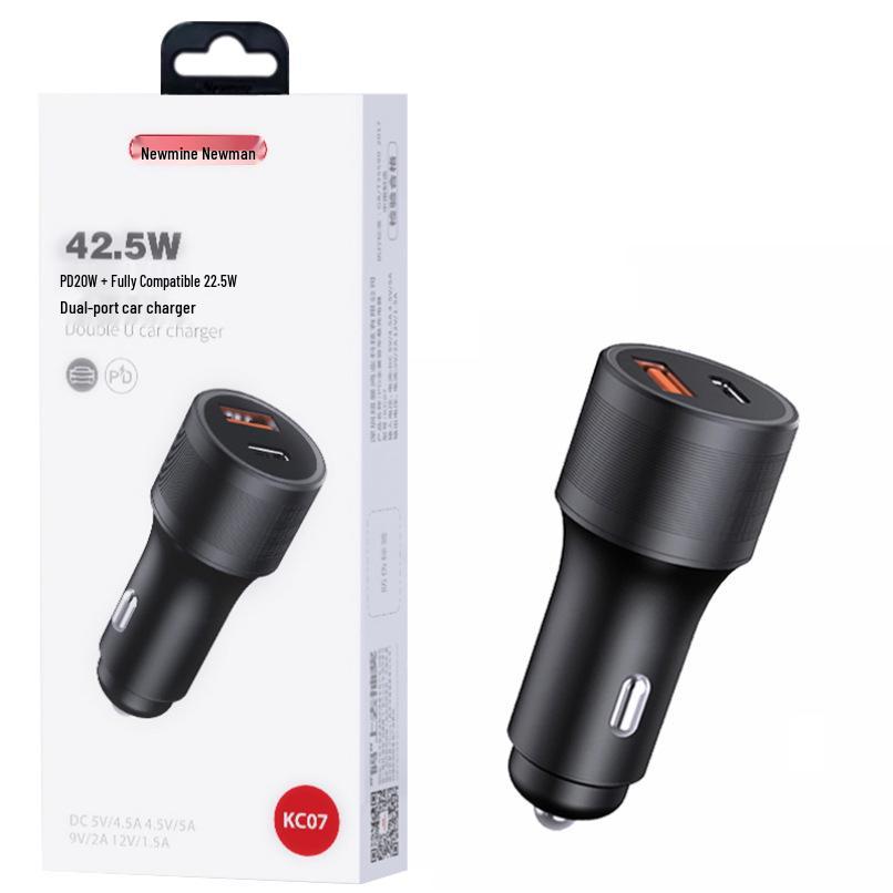 Newman Dual USB Car Charger 24W MAX - Fast Charging Metal Body, KC07 Gift Edition with Invoice Option. KC07 Charger U+C чорний
Newman Dual USB Car Charger 24W MAX - Fast Charging Metal Body, KC07 Gift Edition with Invoice Option. KC07 Charger U+C чорний