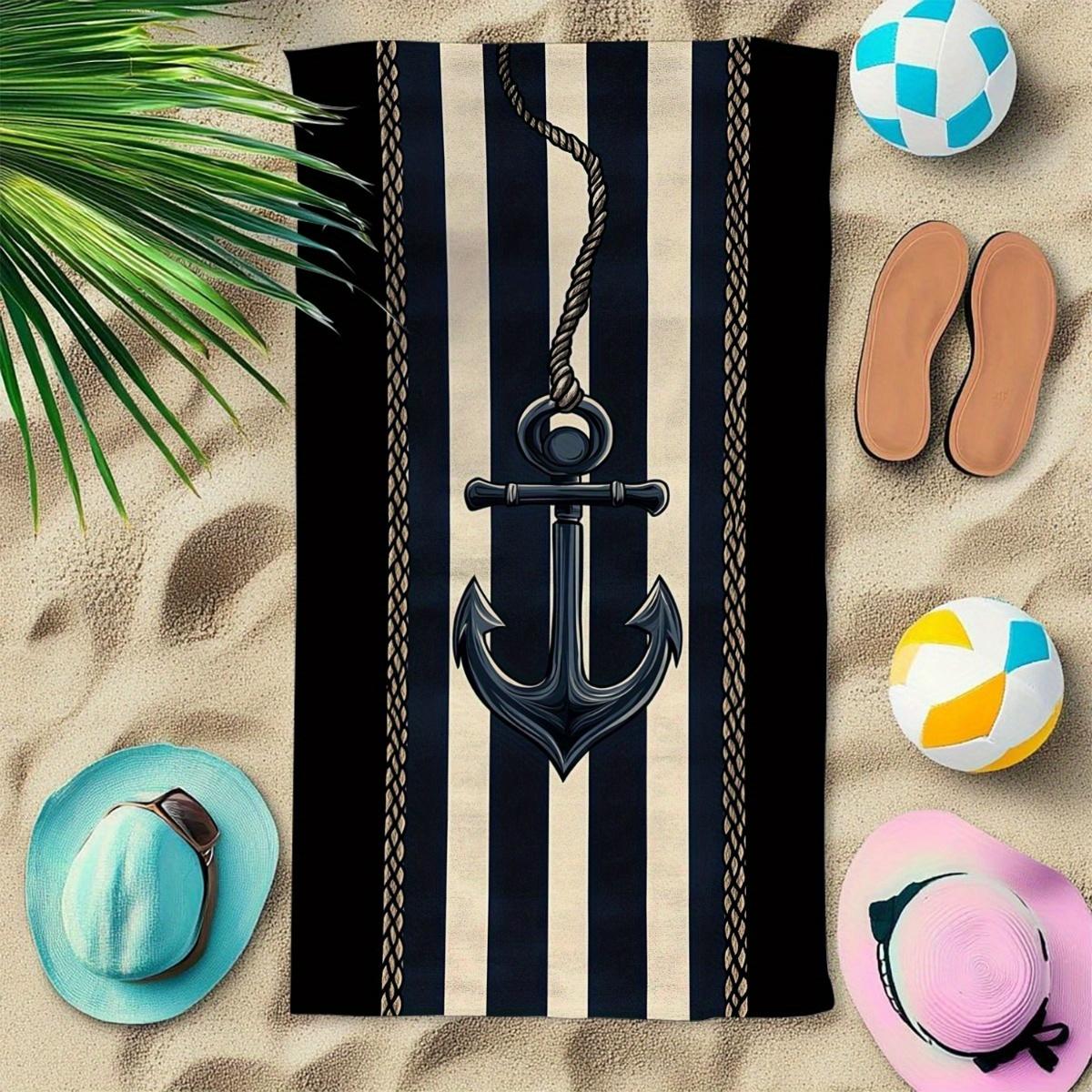Vintage Nautical Anchor Striped Beach Towel Quick Dry Sand Free Oversized Bath Towel for Pool Travel Summer Vacation W40*H60(CM)
Vintage Nautical Anchor Striped Beach Towel Quick Dry Sand Free Oversized Bath Towel for Pool Travel Summer Vacation W40*H60(CM)