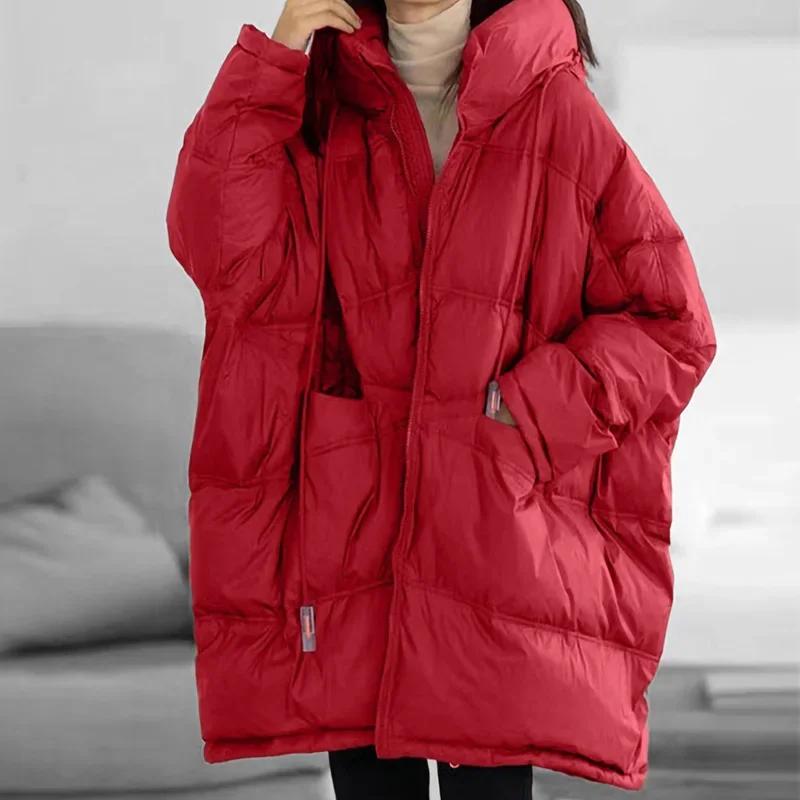 Winter Women Jacket Casual Loose Over Size Warm Parka Female Drawstring Hooded Puffer Coat One Size червоний
Winter Women Jacket Casual Loose Over Size Warm Parka Female Drawstring Hooded Puffer Coat One Size червоний