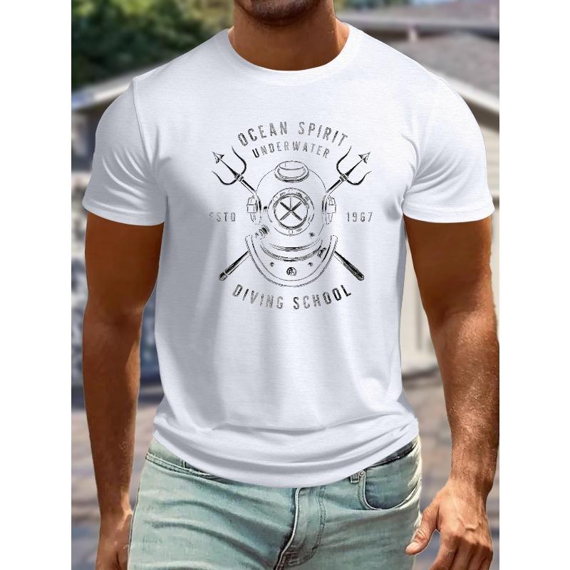 European sizes Ocean Spirit Plus Size Men s T-Shirt - Casual Short Sleeve with Diving Helmet Graphic, Breathable Polyester 2XL белый
European sizes Ocean Spirit Plus Size Men s T-Shirt - Casual Short Sleeve with Diving Helmet Graphic, Breathable Polyester 2XL белый
