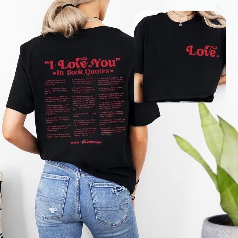 I Love You in Book Quotes Women Tshirt Valentines Day Shirt Fashion Book Lover Tees for Bookworm Girlfriend Graphic Y2k Tops S
I Love You in Book Quotes Women Tshirt Valentines Day Shirt Fashion Book Lover Tees for Bookworm Girlfriend Graphic Y2k Tops S