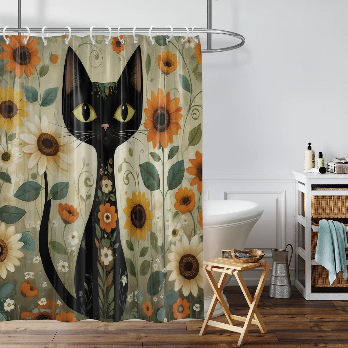 Watercolor Cats And Sunflowers Printed Shower Curtain, Waterproof, Washable, With 12 Hooks, Bathroom Shower, Home Use W60H190(CM)-1 Pcs
Watercolor Cats And Sunflowers Printed Shower Curtain, Waterproof, Washable, With 12 Hooks, Bathroom Shower, Home Use W60H190(CM)-1 Pcs