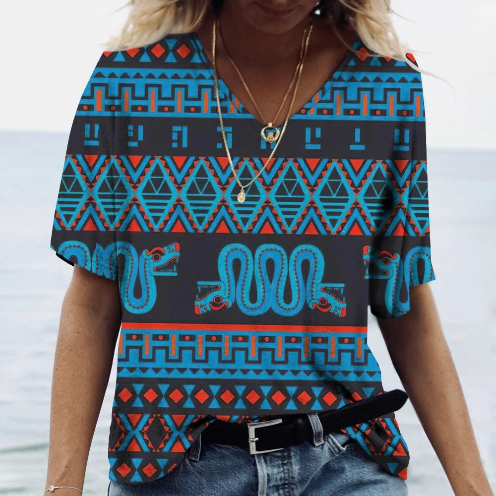 Женская модная футболка с V-образным вырезом и короткими рукавами в ретро этническом стиле с 3D цифровой печатью S
Женская модная футболка с V-образным вырезом и короткими рукавами в ретро этническом стиле с 3D цифровой печатью S