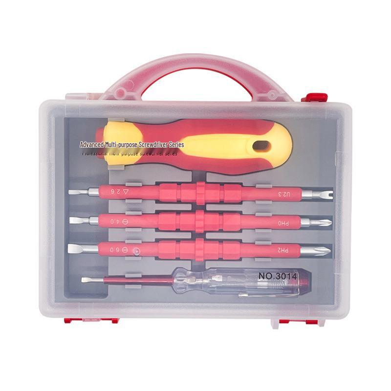 5-in-1 Multifunctional Insulated Screwdriver with Voltage Tester & Magnetic Tips
5-in-1 Multifunctional Insulated Screwdriver with Voltage Tester & Magnetic Tips