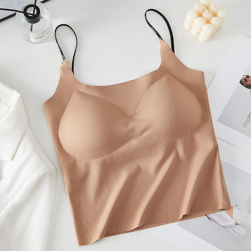 Ice Silk Seamless Camisole with Built-in Bra Pads - Women s Strapless Summer Vest One Size хакі
Ice Silk Seamless Camisole with Built-in Bra Pads - Women s Strapless Summer Vest One Size хакі