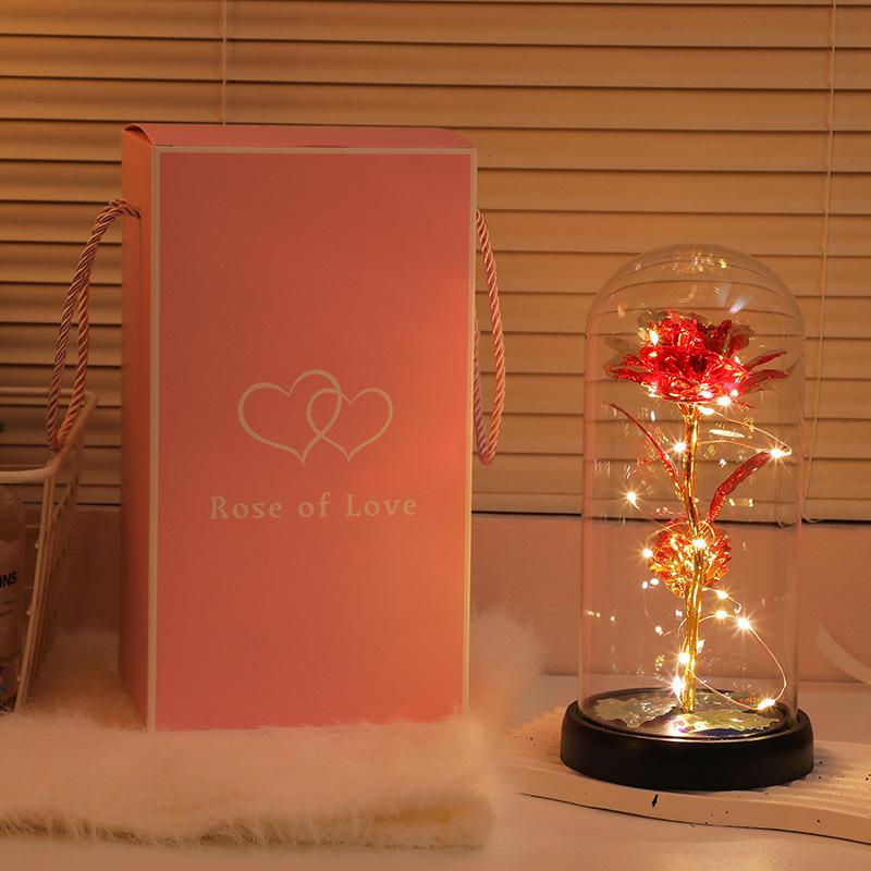 Y Artificial Foil Rose Flowers with Glass Cover Christmas Valentine Day Gift for Girlfriend Eternal Rose LED Light Wedding Decor
Y Artificial Foil Rose Flowers with Glass Cover Christmas Valentine Day Gift for Girlfriend Eternal Rose LED Light Wedding Decor