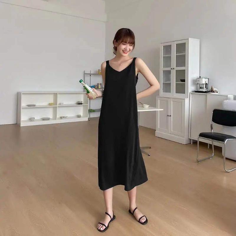 Женские платья большого размера внутри, длинная юбка с черным низом, платье на бретельках из ста тонких секций 4XL чёрный