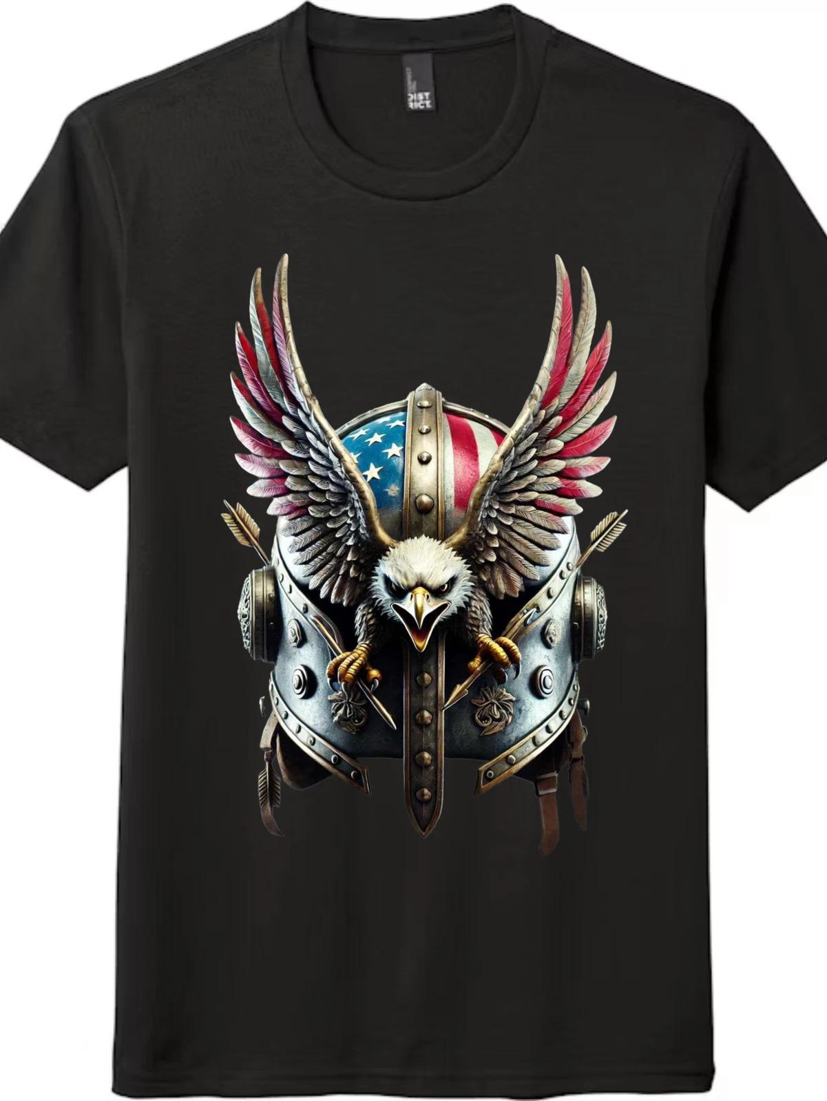 Patriotic Viking Eagle Helmet T-Shirt - Unisex 4th of July Warrior Tee S
Patriotic Viking Eagle Helmet T-Shirt - Unisex 4th of July Warrior Tee S