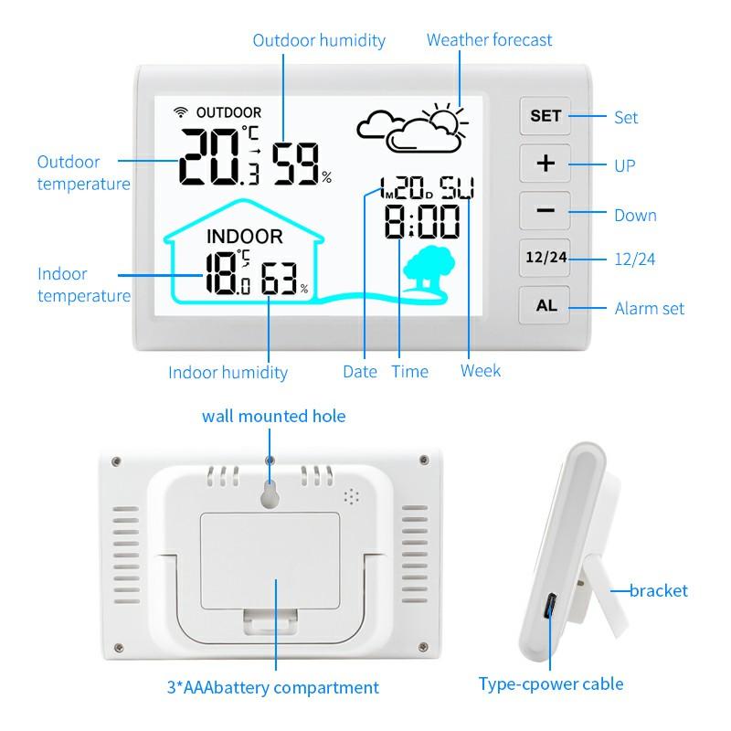 TS-FT006 Indoor/Outdoor Temperature Humidity Monitor Wireless Weather Station Alarm Clock (CE/ROHS Certified) A
TS-FT006 Indoor/Outdoor Temperature Humidity Monitor Wireless Weather Station Alarm Clock (CE/ROHS Certified) A