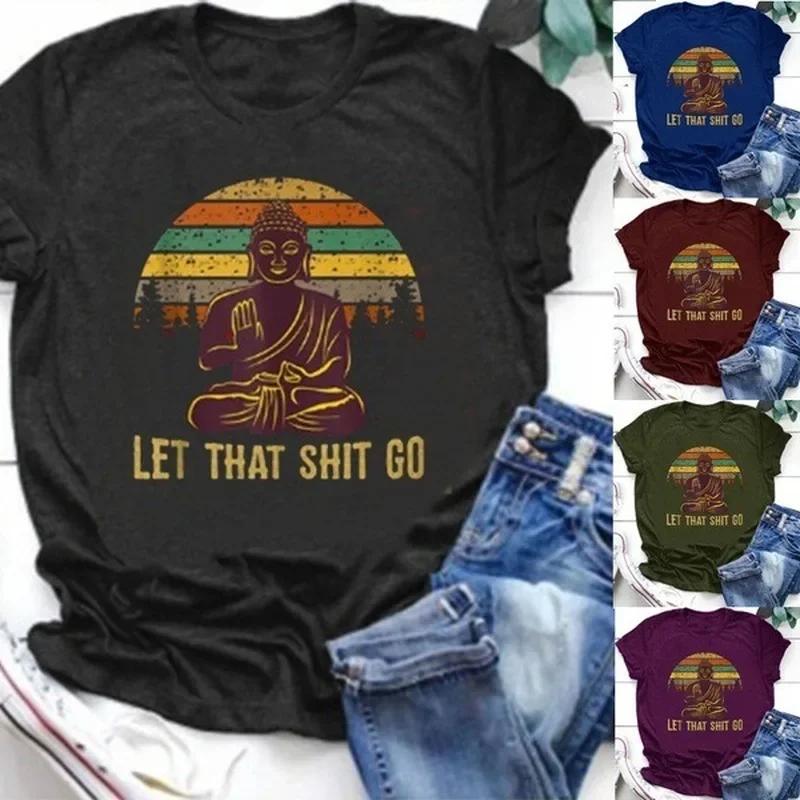 Let That Shit Go Buddha Print T Shirt Women Short Sleeve O Neck Loose Tshirt Summer Women Tee Shirt Tops Camisetas Mujer XXXL бордовий
Let That Shit Go Buddha Print T Shirt Women Short Sleeve O Neck Loose Tshirt Summer Women Tee Shirt Tops Camisetas Mujer XXXL бордовий