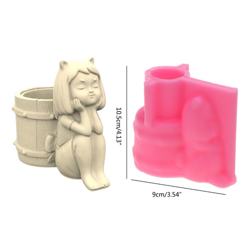 Nonstick Bear and Girls Pen Holder Mold Flower Pot Silicone Mold DIY Crafts Ornament Tool DIY Succulent Planter Mold темно-сірий
Nonstick Bear and Girls Pen Holder Mold Flower Pot Silicone Mold DIY Crafts Ornament Tool DIY Succulent Planter Mold темно-сірий