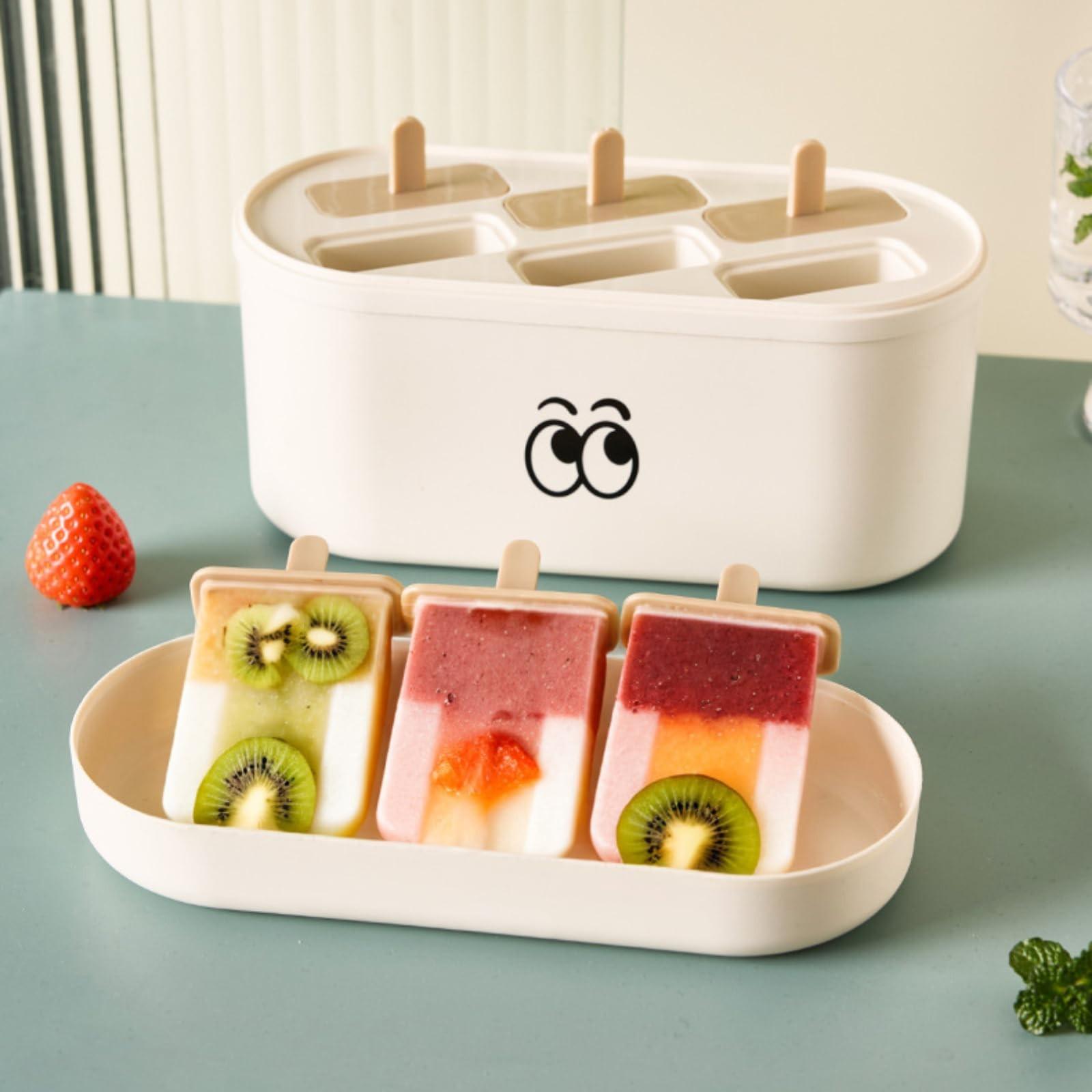 Формочки для мороженого Slilcone, милые мультяшные формочки для льда с палочками, легко извлекаются, не содержат BFA, домашние формы для мороженого One Size
