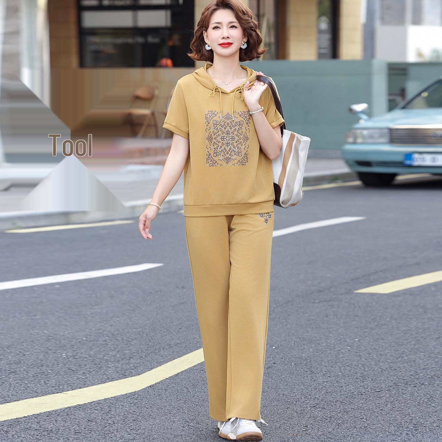 Elegant & Stylish T-Shirt Set for Middle-Aged Women - Spring/Autumn 2026, Short-Sleeve Two-Piece 3XL for 120-135 jin жовтий
Elegant & Stylish T-Shirt Set for Middle-Aged Women - Spring/Autumn 2026, Short-Sleeve Two-Piece 3XL for 120-135 jin жовтий