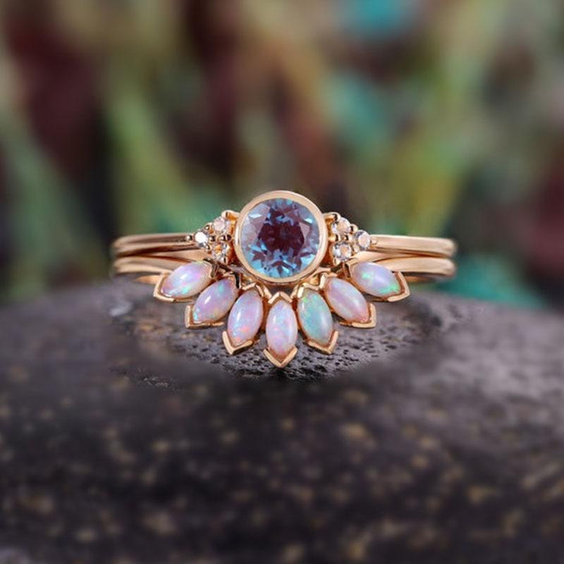 Huajie 2Pcs/set Women s Charming Opal Cut Zircon Inlay Rings Elegant Stackable Set Ring Sets Ladys Luxury Tide 10
Huajie 2Pcs/set Women s Charming Opal Cut Zircon Inlay Rings Elegant Stackable Set Ring Sets Ladys Luxury Tide 10
