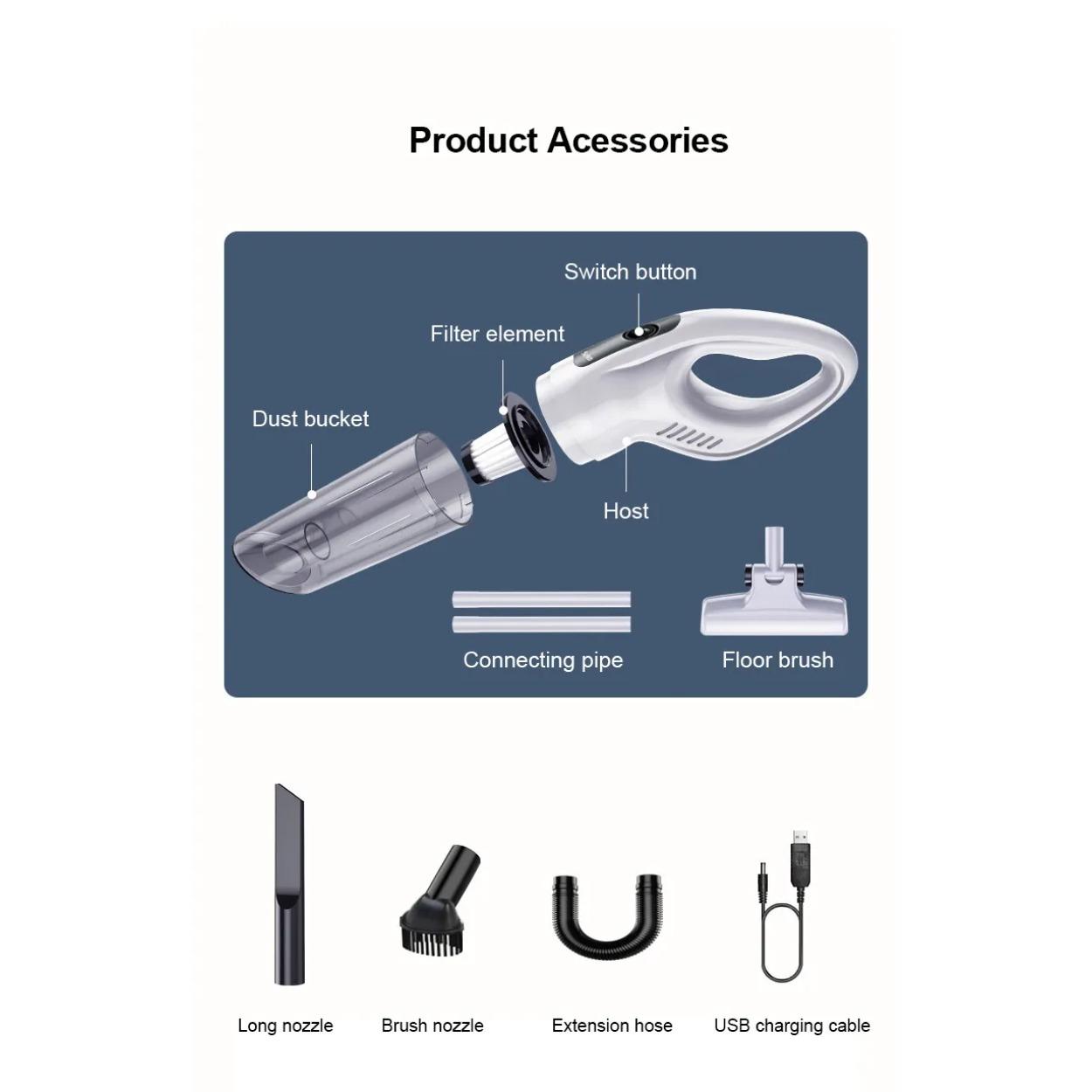 USB-перезаряжаемые портативные беспроводные пылесосы, мощные бытовые беспроводные кнопочные пылесосы для автомобиля, дома, шерсти домашних животных
USB-перезаряжаемые портативные беспроводные пылесосы, мощные бытовые беспроводные кнопочные пылесосы для автомобиля, дома, шерсти домашних животных