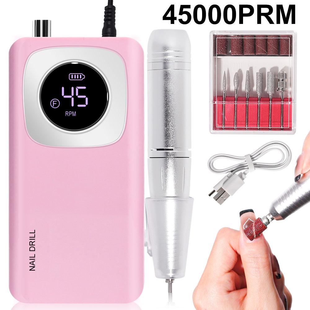45000RPM Rechargeable Nail Drill Machine Professional Low Noise Electric Nail Drill with LCD Display Gel Nail Polish Nail Drill рожевий
45000RPM Rechargeable Nail Drill Machine Professional Low Noise Electric Nail Drill with LCD Display Gel Nail Polish Nail Drill рожевий