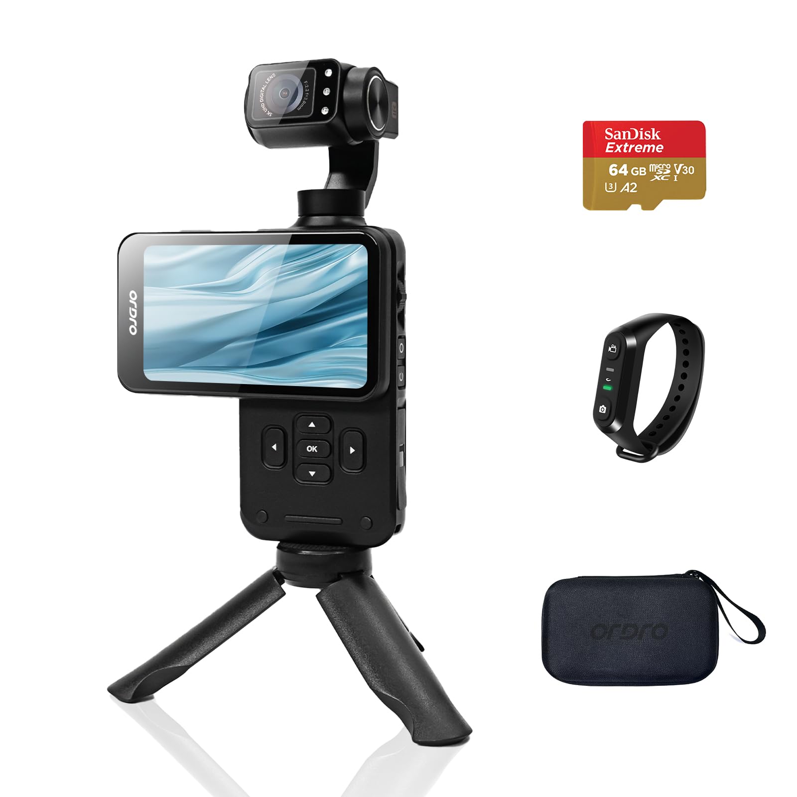 Ordro M5 Latest 5K Gimbal Handheld Video Camera with Rotating Image IR Night Face Wide and Long Recording Time Camera, Camera/Vlog 3.5-inch
Ordro M5 Latest 5K Gimbal Handheld Video Camera with Rotating Image IR Night Face Wide and Long Recording Time Camera, Camera/Vlog 3.5-inch