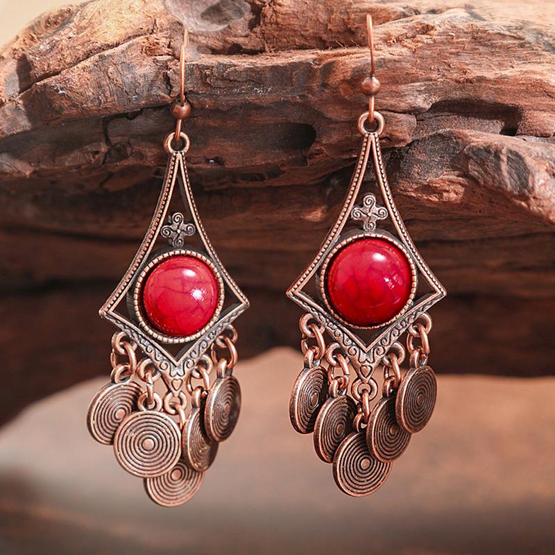 Vintage Ethnic Blue Bead Acrylic Drop Earrings For Women Geometric Carved Round Tassel Dangle Earring Boho Female Zircon Gift красный
Vintage Ethnic Blue Bead Acrylic Drop Earrings For Women Geometric Carved Round Tassel Dangle Earring Boho Female Zircon Gift красный