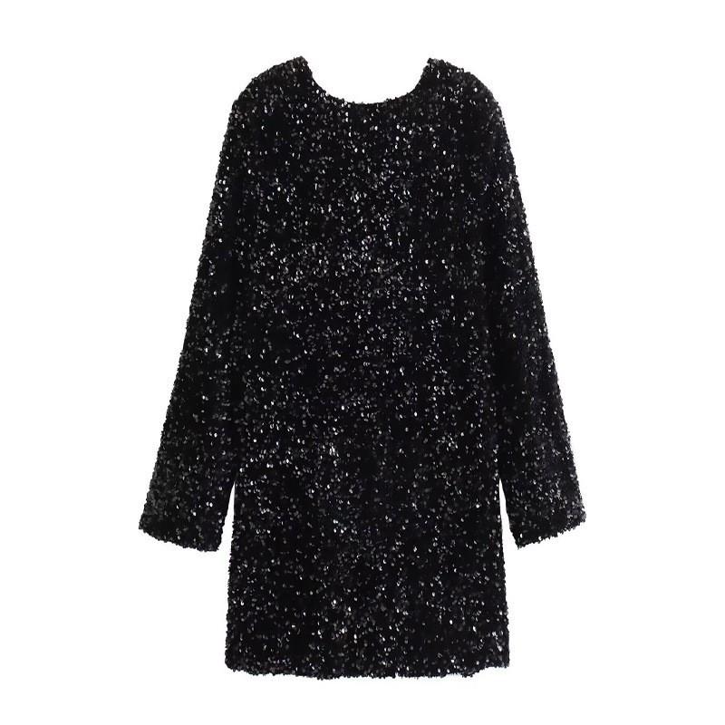 European American Women s Clothing Fashionable Temperament Sequined Bow Long-sleeved Dress M чорний
European American Women s Clothing Fashionable Temperament Sequined Bow Long-sleeved Dress M чорний