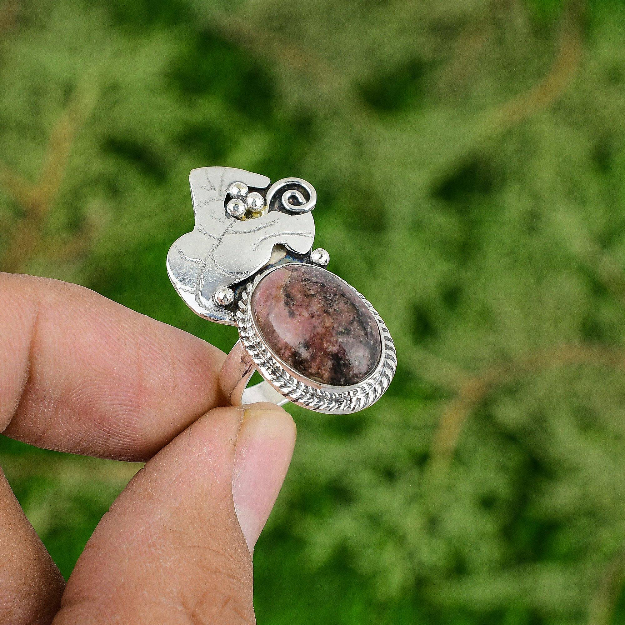 Easter Sale Sterling Silver Rhodonite Stone Boho Promise Bezel Ring Jewelry US 7 7
Easter Sale Sterling Silver Rhodonite Stone Boho Promise Bezel Ring Jewelry US 7 7