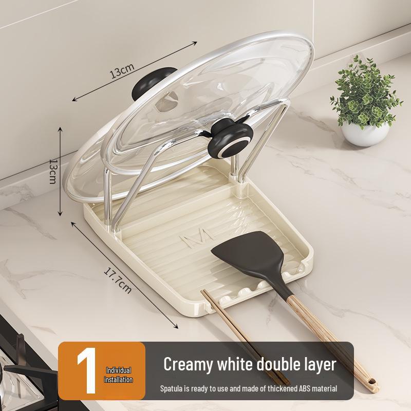 Многофункциональная кухонная стойка: Лопатка и держатель для крышки кастрюли с дренажем
Многофункциональная кухонная стойка: Лопатка и держатель для крышки кастрюли с дренажем