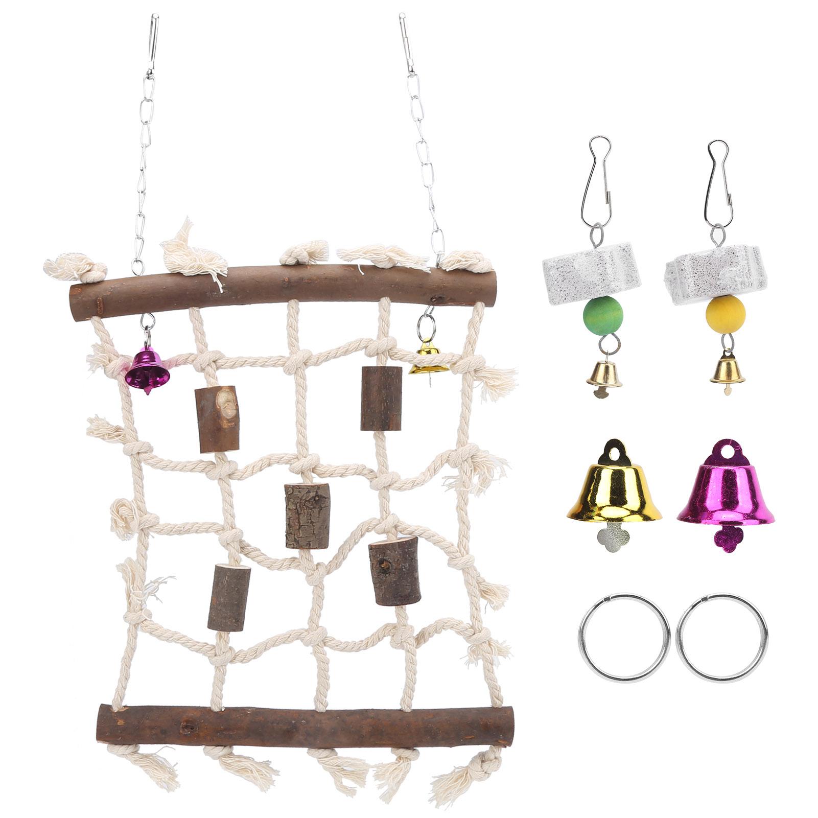 3 Pcs Parakeet Toy Wooden Block Cotton Rope Climbing Net with Molar Stone Strings Swing Toy for
3 Pcs Parakeet Toy Wooden Block Cotton Rope Climbing Net with Molar Stone Strings Swing Toy for