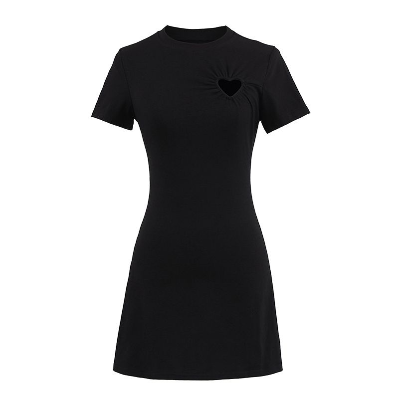 Midsummer Sicilian Skims Valentine s Day Park Caiying Same Style French style Sweet Style Love Hollow out Short sleeve Dress Black Cut Out Heart Dress L
Midsummer Sicilian Skims Valentine s Day Park Caiying Same Style French style Sweet Style Love Hollow out Short sleeve Dress Black Cut Out Heart Dress L