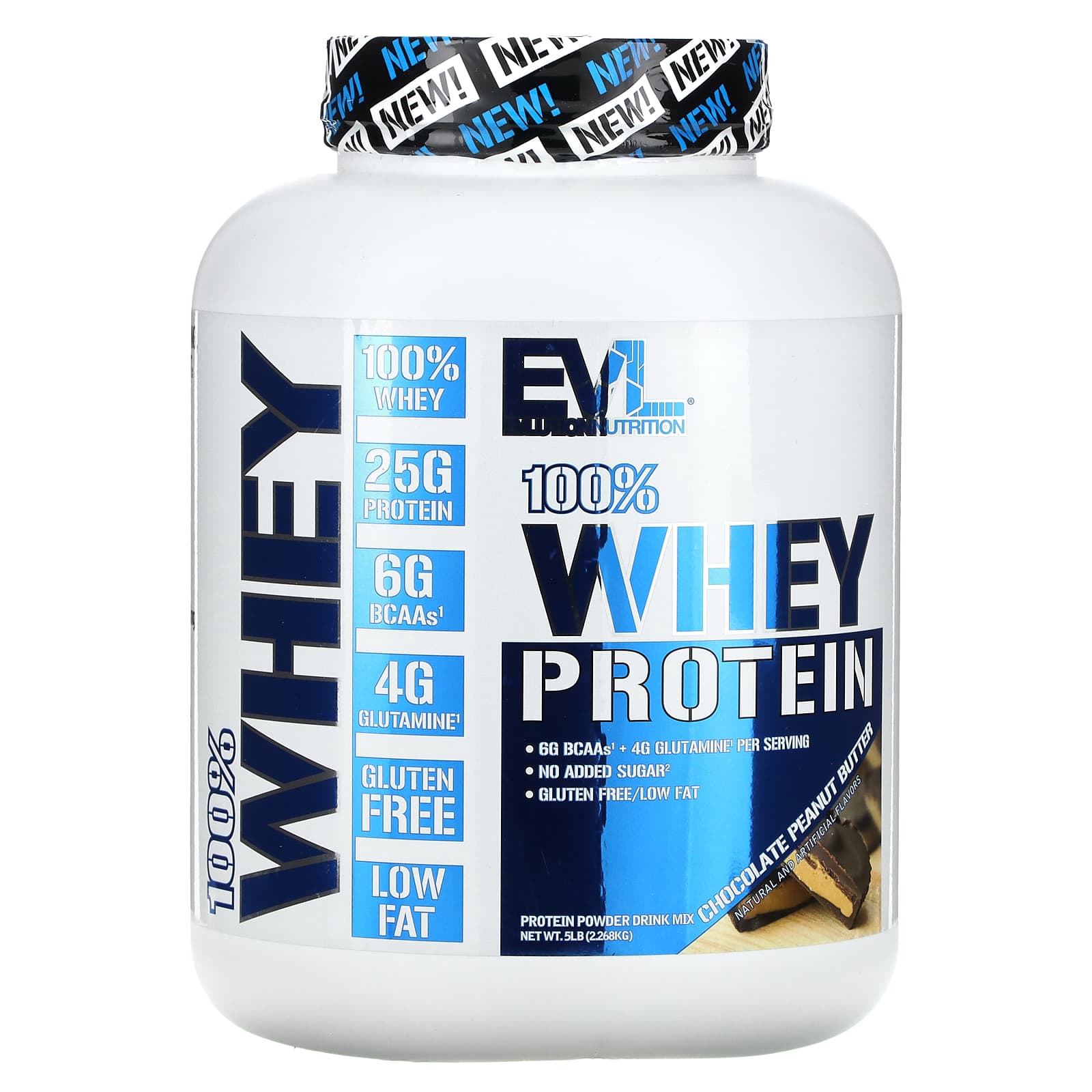 EVLution Nutrition, 100% Whey Protein, Chocolate Peanut Butter Flavor, 5 lbs (2.268 kg)
EVLution Nutrition, 100% Whey Protein, Chocolate Peanut Butter Flavor, 5 lbs (2.268 kg)