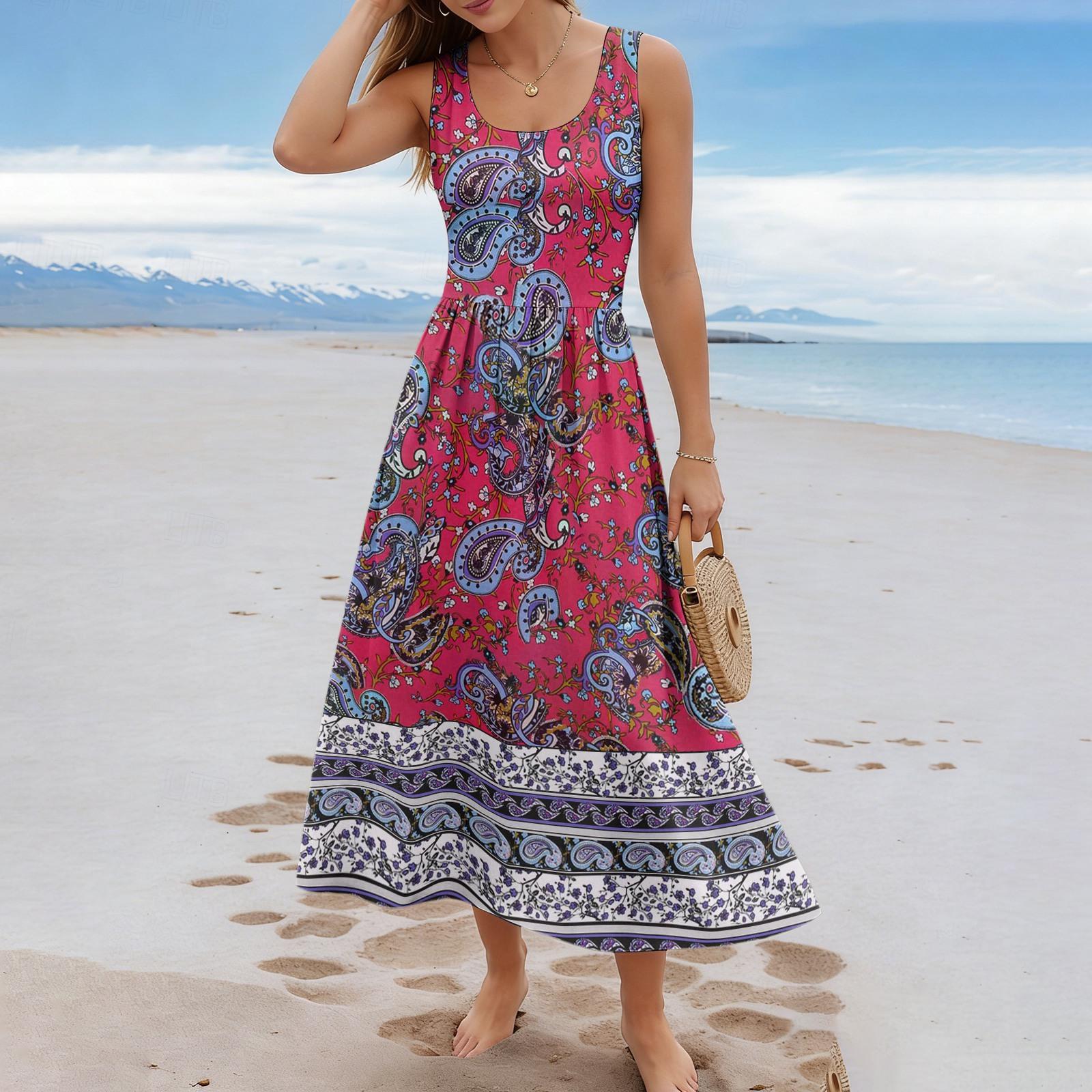 Women Sleeveless Long Dress Floral Print Summer Casual Maxi Dress Lightweight Comfortable Fit Beach Dress S
Women Sleeveless Long Dress Floral Print Summer Casual Maxi Dress Lightweight Comfortable Fit Beach Dress S
