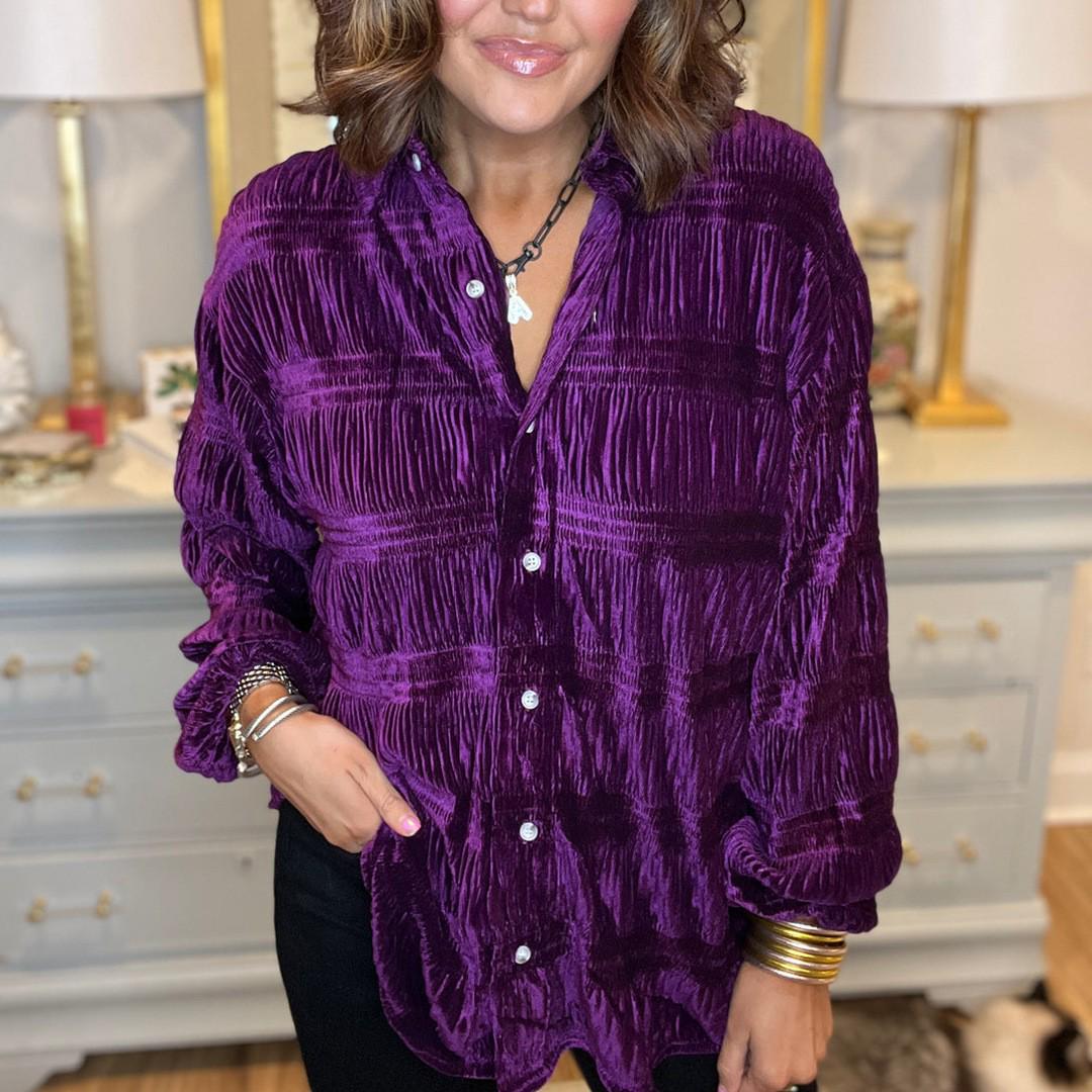 2023 Stylish Comfortable Casual Pleated Velvet Shirt Small фіолетовий
2023 Stylish Comfortable Casual Pleated Velvet Shirt Small фіолетовий