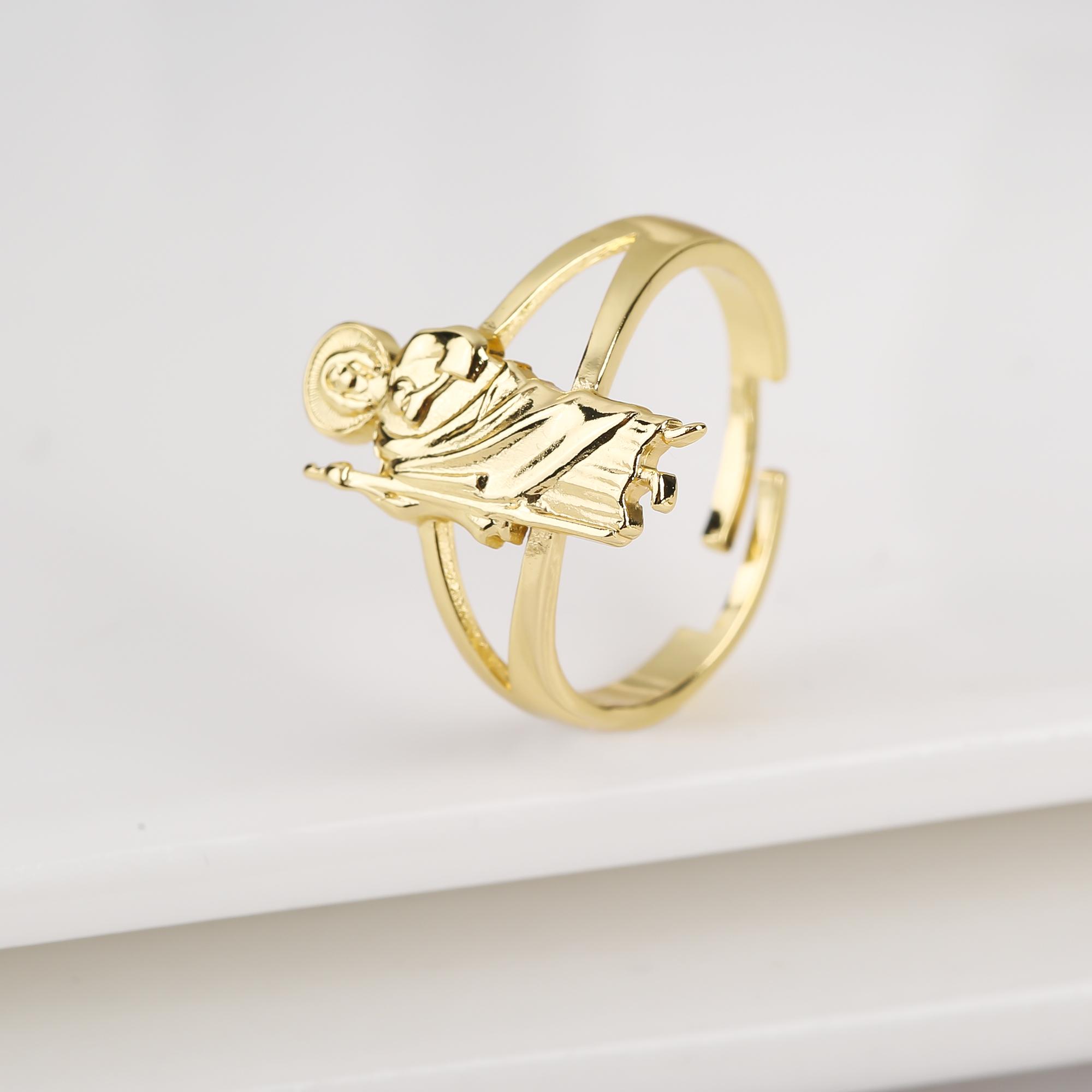Gold Plated Classic Religious Character St. Jude Adjustable Ring Fashion for Man Woman Party Wedding Zircon Gift Daily Wear resizable
Gold Plated Classic Religious Character St. Jude Adjustable Ring Fashion for Man Woman Party Wedding Zircon Gift Daily Wear resizable