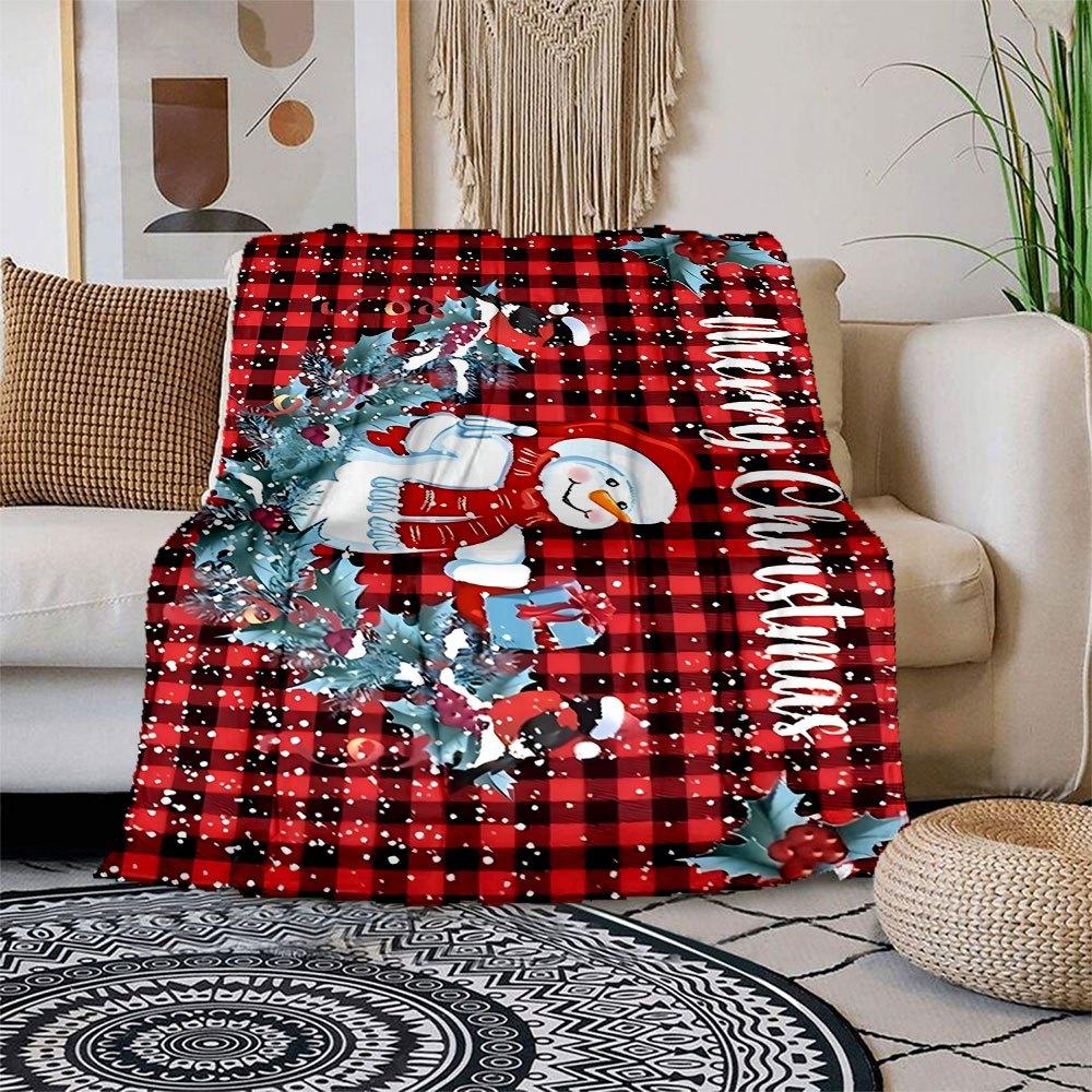 Christmas Snowman Buffalo Plaid Holiday Greeting CardBlanket Flannel Throw Blanket for Sofa, Bed, Travel, Camping, Office, Couch, Chair, And 150x180cm
Christmas Snowman Buffalo Plaid Holiday Greeting CardBlanket Flannel Throw Blanket for Sofa, Bed, Travel, Camping, Office, Couch, Chair, And 150x180cm