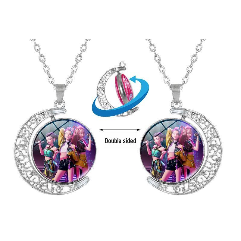 Двустороннее вращающееся ожерелье с подвеской в виде луны - K-POP Демон Хантер Трио Ювелирные изделия
Двустороннее вращающееся ожерелье с подвеской в виде луны - K-POP Демон Хантер Трио Ювелирные изделия