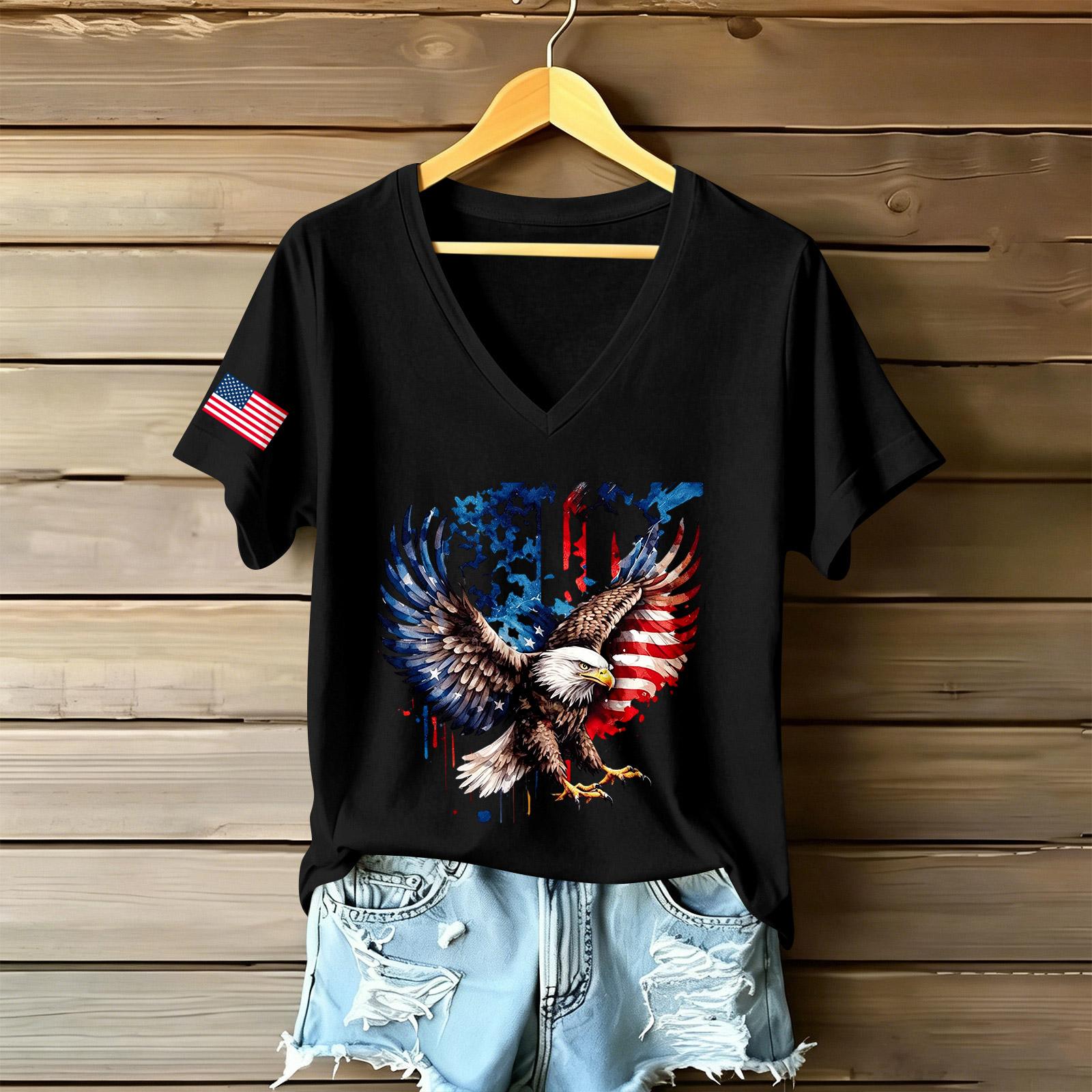 Women Casual V Neck Short Sleeve T Shirt with Eagle and Flag Graphic Print Relaxed Fit Lightweight Top for Everyday Wear L чёрный
Women Casual V Neck Short Sleeve T Shirt with Eagle and Flag Graphic Print Relaxed Fit Lightweight Top for Everyday Wear L чёрный