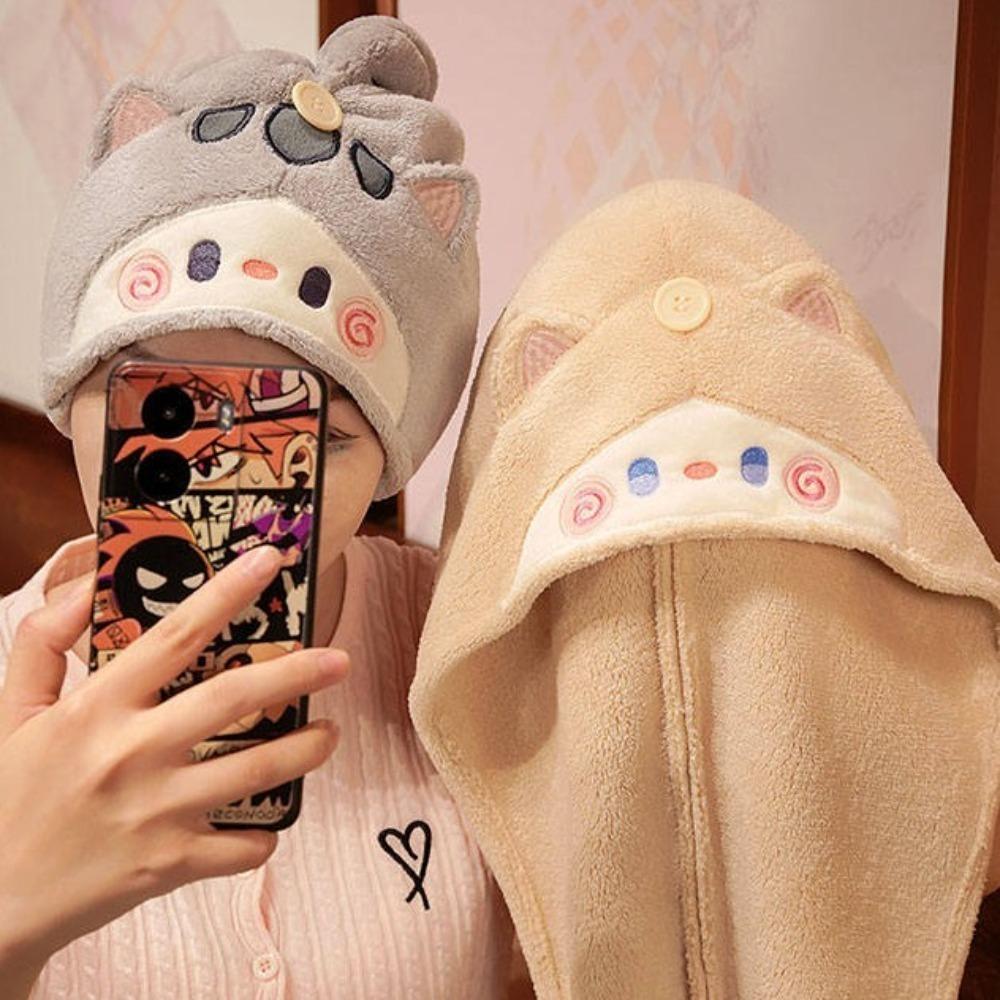 Cute Cartoon Kitten Dry Hair Cap Super Absorbent Cat Shower Cap Kawaii Soft Microfiber Towels Spa кавовий
Cute Cartoon Kitten Dry Hair Cap Super Absorbent Cat Shower Cap Kawaii Soft Microfiber Towels Spa кавовий