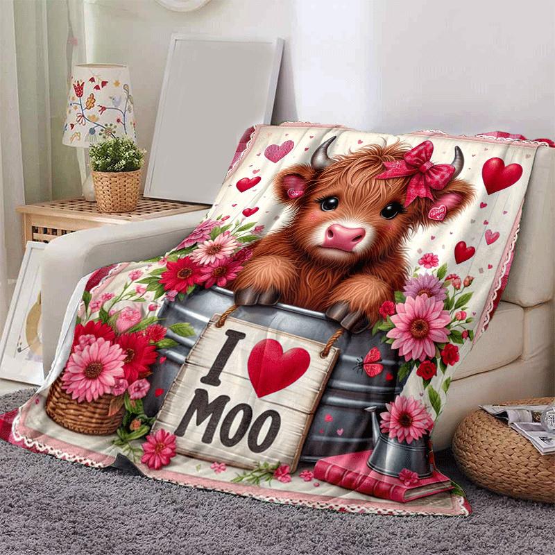 1pc Highland Cow Printing Lightweight Flannel Blanket, Comfortable and Warm Blanket, for Camping Sofa Bed and Couch Office, in All Seasons 130cmx150cm
1pc Highland Cow Printing Lightweight Flannel Blanket, Comfortable and Warm Blanket, for Camping Sofa Bed and Couch Office, in All Seasons 130cmx150cm