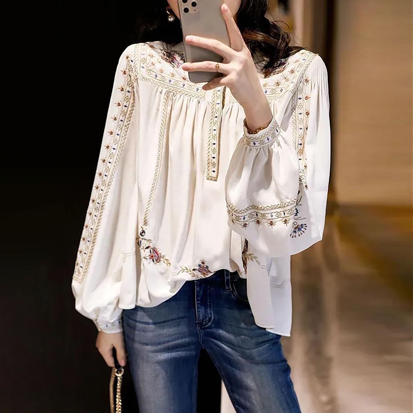 Fashionable Versatile Printed Shirt For Women s Spring And Autumn 2023 New Stand Up Collar Bohemian Loose And Fashionable Top M белый
Fashionable Versatile Printed Shirt For Women s Spring And Autumn 2023 New Stand Up Collar Bohemian Loose And Fashionable Top M белый