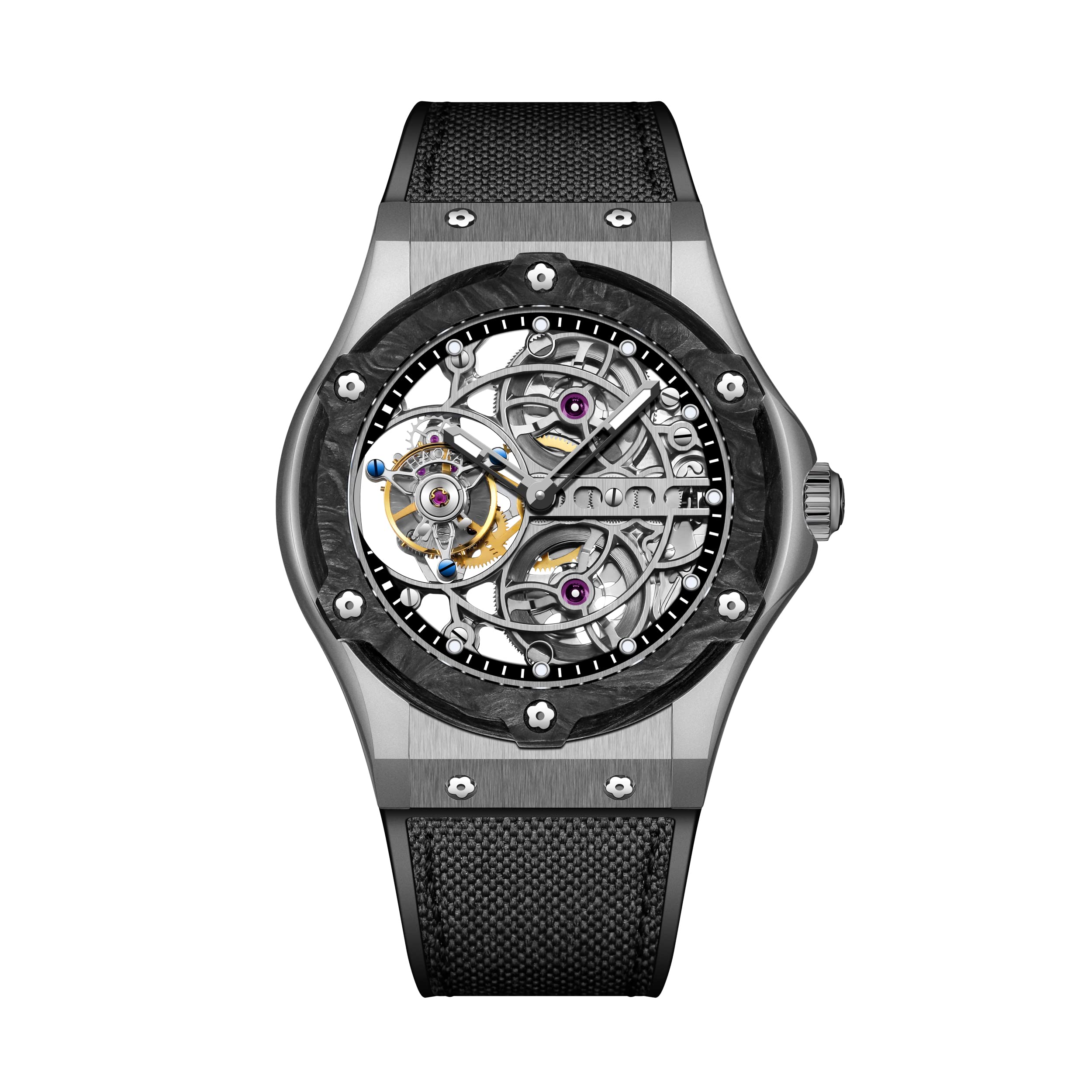 HAOFA Tourbillon Watch Mechanical Manual Winding Carbon Fiber Bezel Titanium Alloy Case Hollow Dial Stylish Popular Waterproof Gift Men s Men s Men s чорний
HAOFA Tourbillon Watch Mechanical Manual Winding Carbon Fiber Bezel Titanium Alloy Case Hollow Dial Stylish Popular Waterproof Gift Men s Men s Men s чорний