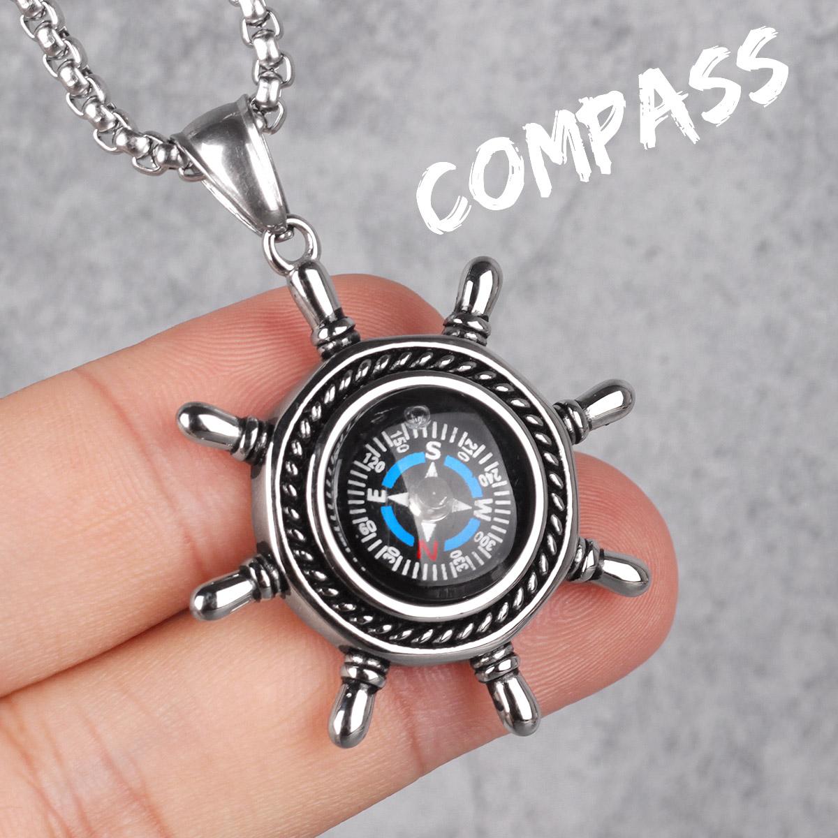 Rudder Compass Mens Long Necklaces Pendants Chain Punk Hip Hop for Boy Male Stainless Steel Jewelry Creativity Gift Without
Rudder Compass Mens Long Necklaces Pendants Chain Punk Hip Hop for Boy Male Stainless Steel Jewelry Creativity Gift Without