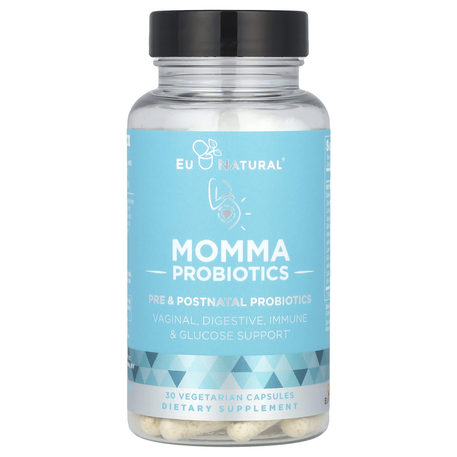 Eu Natural, Momma Probiotic, пренатальний і післяпологовий пробіотик, 30 овочевих капсул
Eu Natural, Momma Probiotic, пренатальний і післяпологовий пробіотик, 30 овочевих капсул