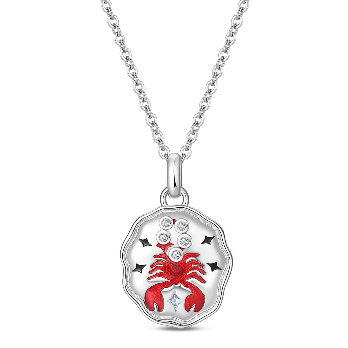 925 Sterling Silver Cancer Zodiac Necklace Red Enamel Crab Wavy Coin Pendant CZ Accent Birthday Gift for Women Fine Jewelry
925 Sterling Silver Cancer Zodiac Necklace Red Enamel Crab Wavy Coin Pendant CZ Accent Birthday Gift for Women Fine Jewelry