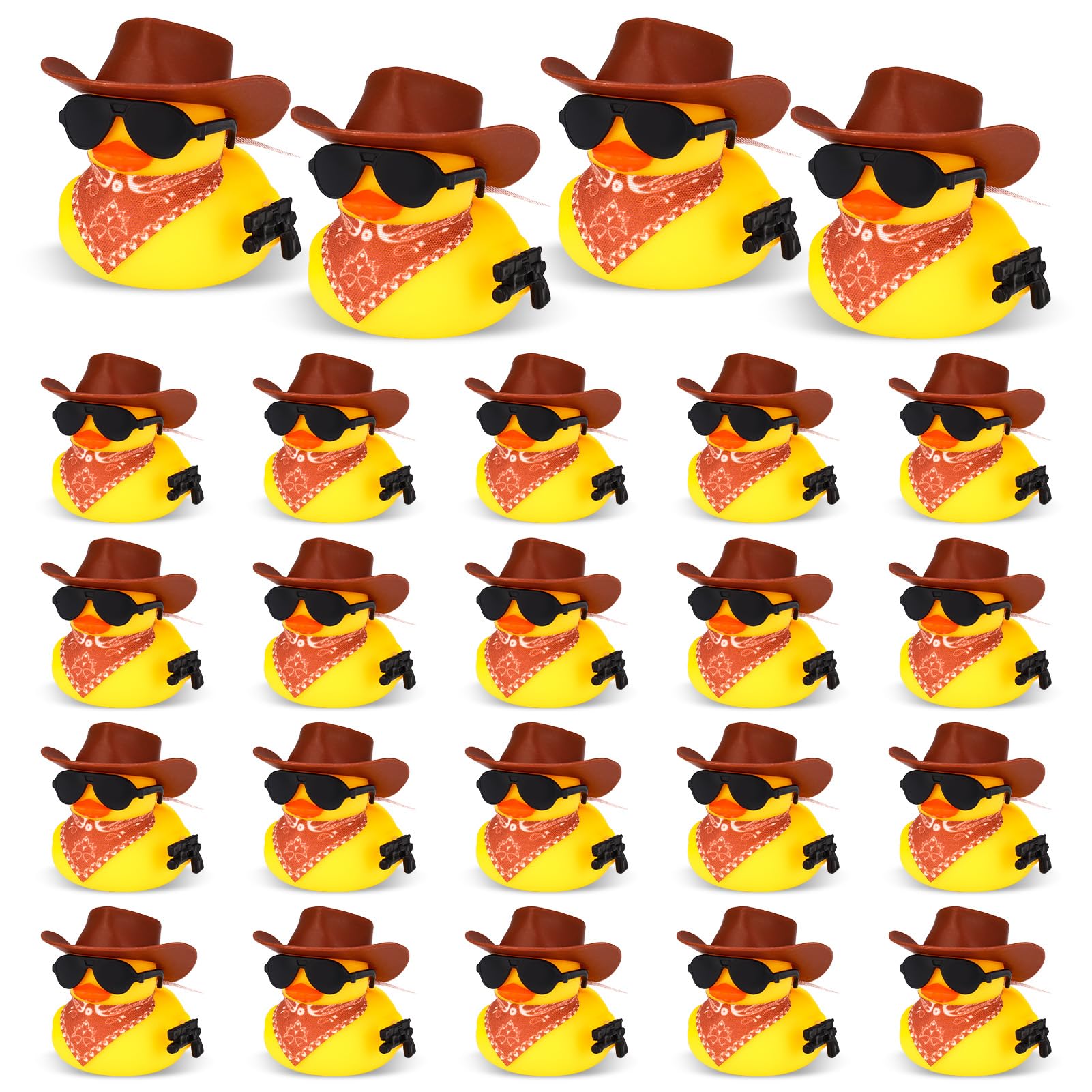 24/48 Set Cowboy Rubber Duck With Cowboy Hat Scarf Sunglasses Mini Cowboy Ducks Tiny Rubber Yellow Duckies Bathtub Toy Ducks (As shown-31555)-
24/48 Set Cowboy Rubber Duck With Cowboy Hat Scarf Sunglasses Mini Cowboy Ducks Tiny Rubber Yellow Duckies Bathtub Toy Ducks (As shown-31555)-